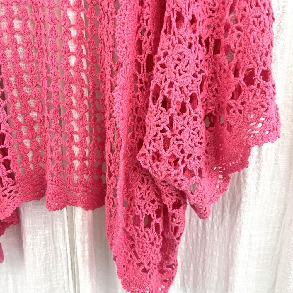 Jessica London Open Crochet Cardigan - Pink - Picture 5 of 8